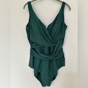 Land’s End green one piece swimsuit, size 16.